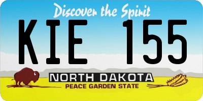 ND license plate KIE155