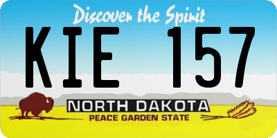 ND license plate KIE157