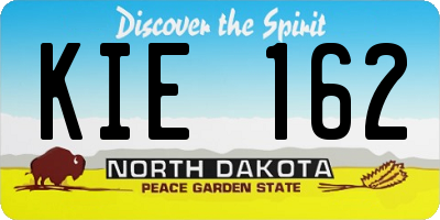 ND license plate KIE162