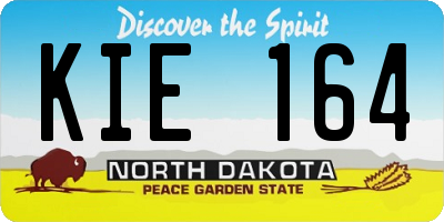 ND license plate KIE164