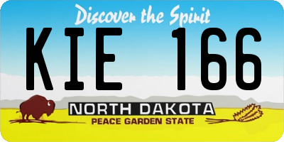 ND license plate KIE166