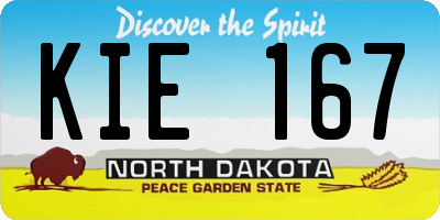 ND license plate KIE167