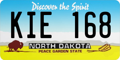 ND license plate KIE168