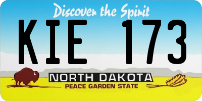 ND license plate KIE173