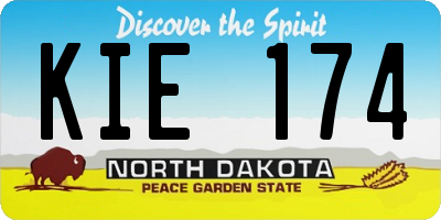 ND license plate KIE174