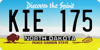 ND license plate KIE175