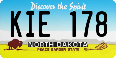 ND license plate KIE178