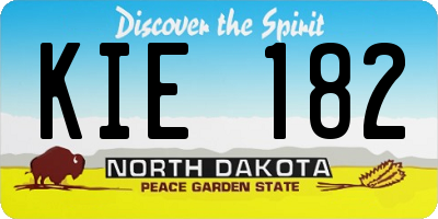 ND license plate KIE182