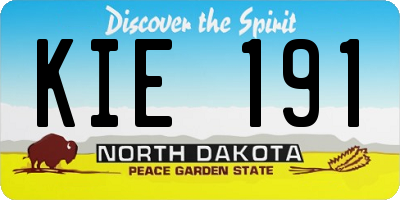 ND license plate KIE191