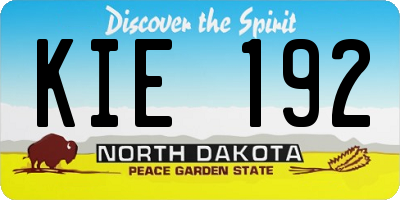 ND license plate KIE192