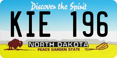 ND license plate KIE196