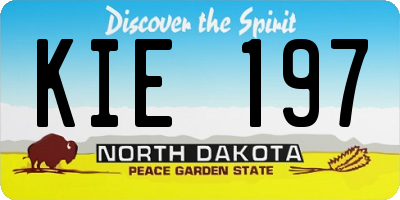 ND license plate KIE197