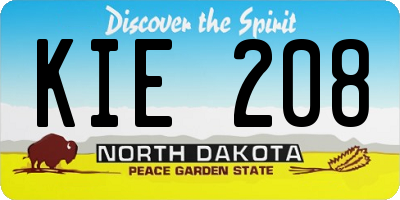 ND license plate KIE208