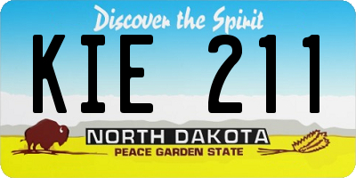 ND license plate KIE211