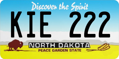 ND license plate KIE222