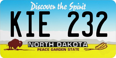 ND license plate KIE232