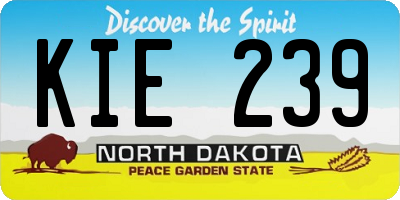 ND license plate KIE239