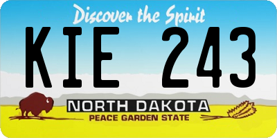 ND license plate KIE243