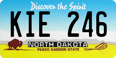 ND license plate KIE246