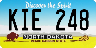 ND license plate KIE248
