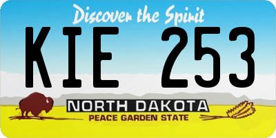 ND license plate KIE253