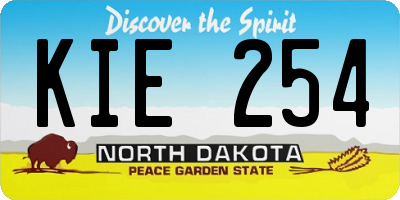 ND license plate KIE254