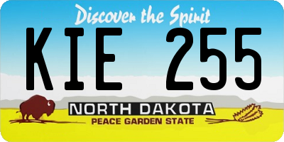 ND license plate KIE255