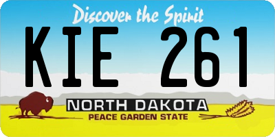 ND license plate KIE261