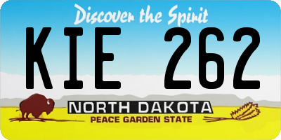 ND license plate KIE262