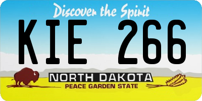 ND license plate KIE266