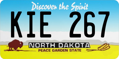 ND license plate KIE267