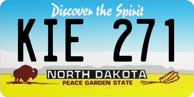 ND license plate KIE271