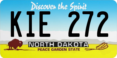 ND license plate KIE272