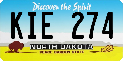 ND license plate KIE274