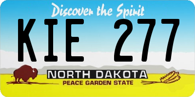 ND license plate KIE277