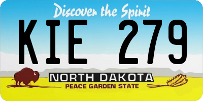 ND license plate KIE279