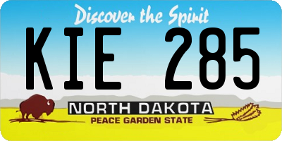 ND license plate KIE285