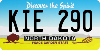 ND license plate KIE290
