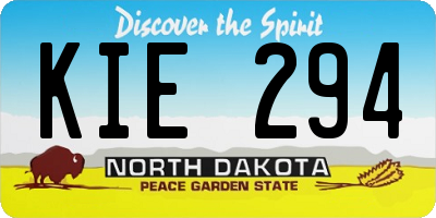 ND license plate KIE294