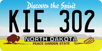 ND license plate KIE302