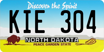 ND license plate KIE304