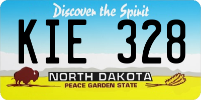 ND license plate KIE328