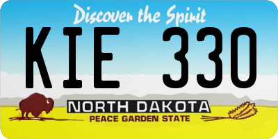 ND license plate KIE330