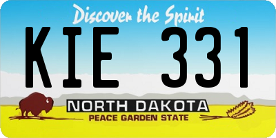 ND license plate KIE331