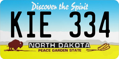 ND license plate KIE334