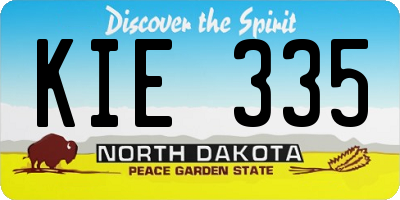 ND license plate KIE335