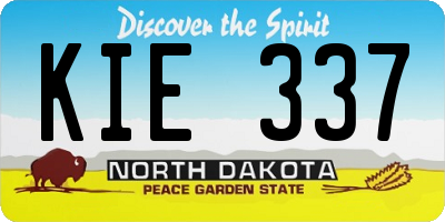 ND license plate KIE337