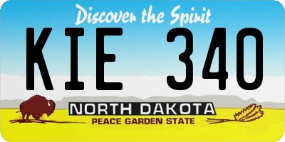 ND license plate KIE340