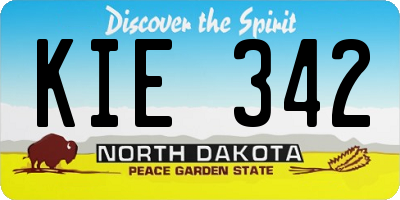 ND license plate KIE342