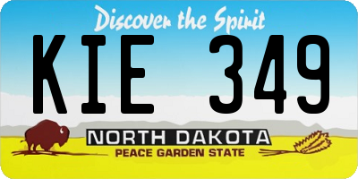 ND license plate KIE349